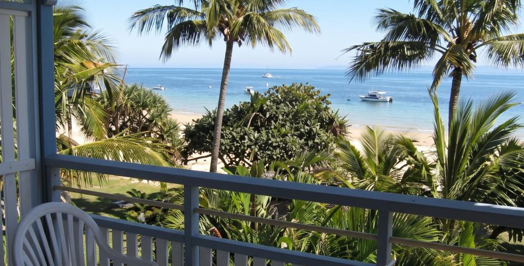Villa balcony looking out to Tangalooma beach