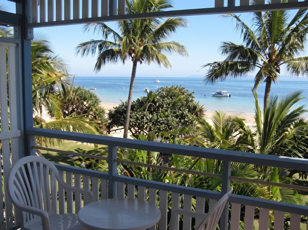 Villa balcony looking out to Tangalooma beach
